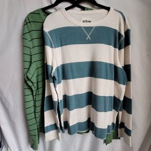 2 Waffle Knit long sleeve shirts size XXL Men's